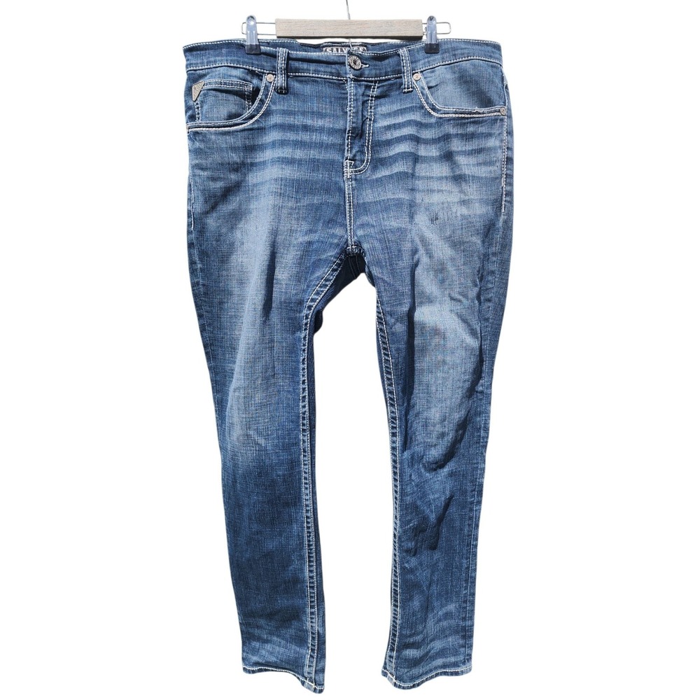 Salvage Supply Co Riot Taper Athletic Fit Jeans Mens 38x32 Blue SLVG 23-460